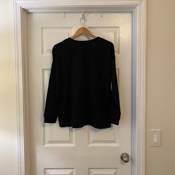 NWT Halston Studio Crew Neck Long Sleeve Sweater Sweatshirt French Terry - Picture 7 of 10